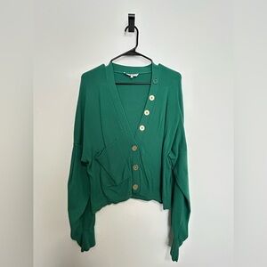 Tibi Merino Wool Long Sleeve Button Up Sweater